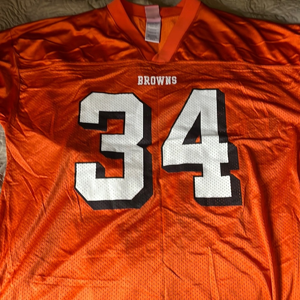 Cleveland Browns Droughns number 34 orange jersey size XL